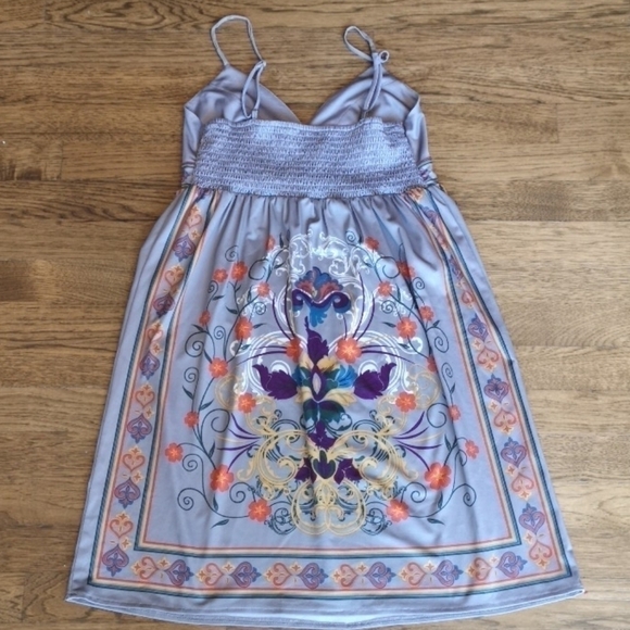 FLYING Tomato Grey Art Nouveau Print Dress Small - Picture 4 of 8